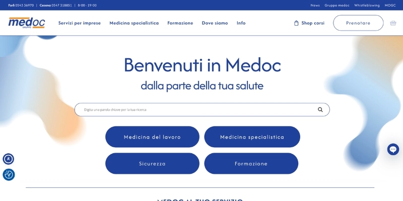 Schermata del sito Medoc
